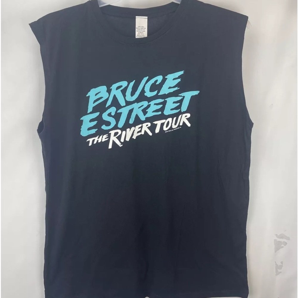 Bruce Springsteen Black Sleeveless The River Tour T-Shirt, Size Large NWOT 2016
